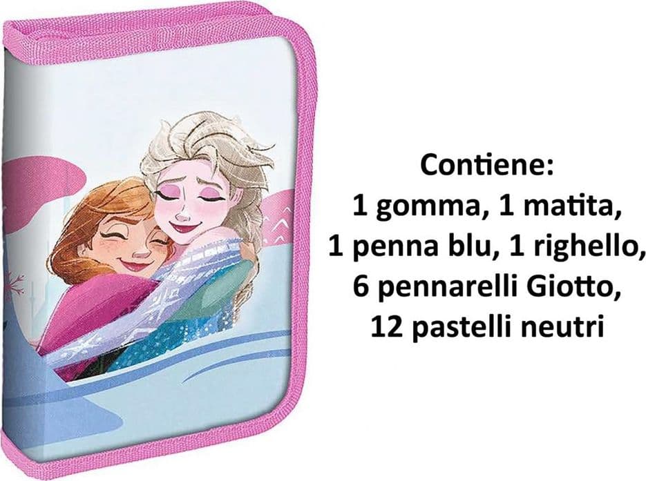 ASTUCCIO A 1 ZIP CERNIERA RIEMPITO GRAFICA FROZEN CON CANCELLERIA SCUOLA BAMBINE 958211 - 2