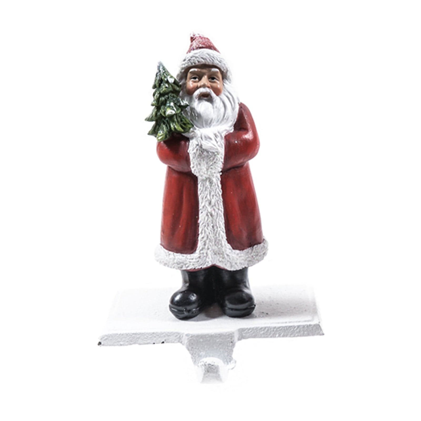 Supporto per Calza di Natale Babbo Natale in resina e ghisa da 17 cm