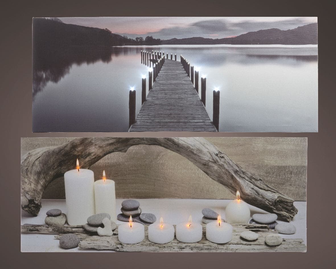 Quadro con LED luminosi a luce calda decorazione natalizia, dipinto da 98 cm - 3