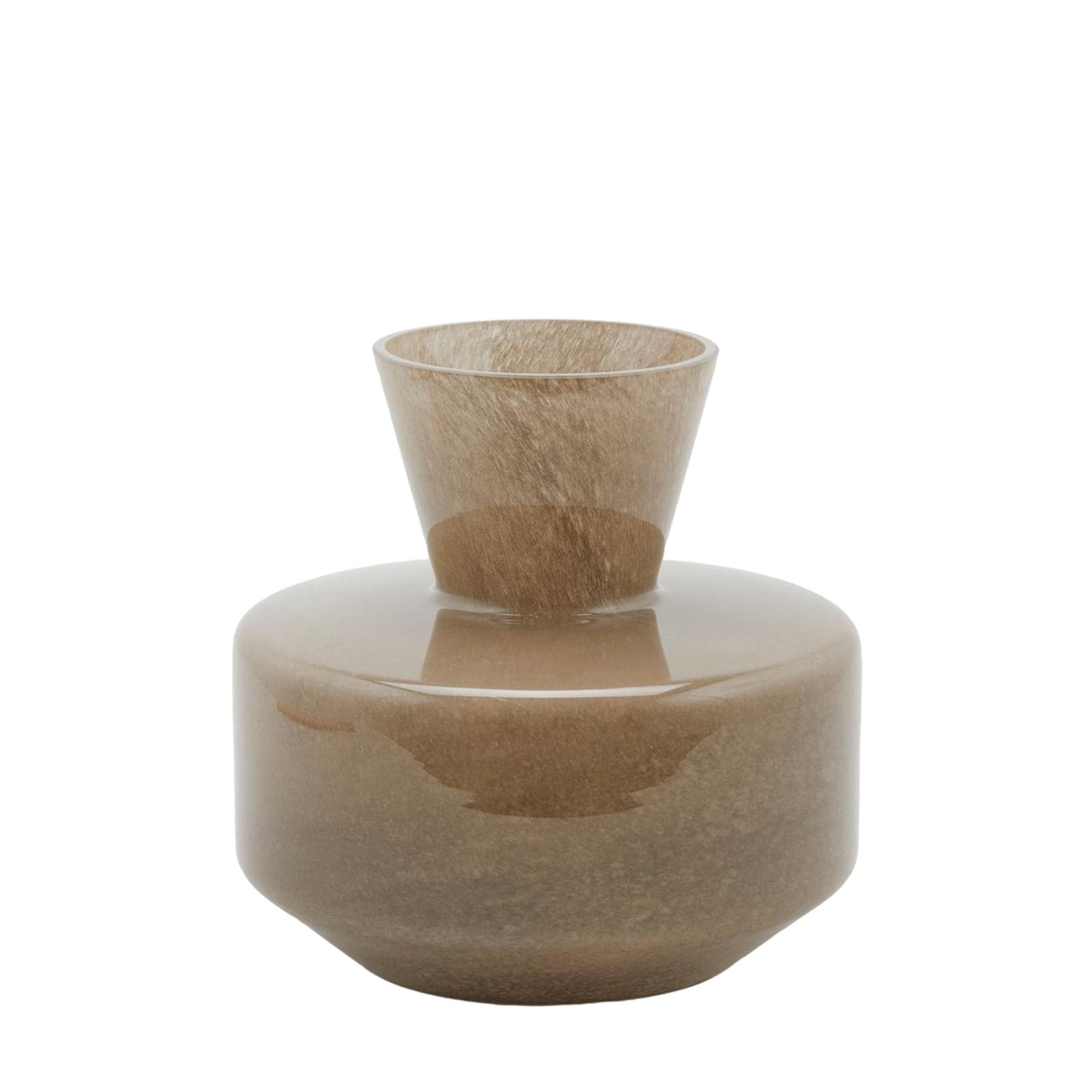 Vaso decorativo natalizio rotondo con collo stretto, color nocciola per interno - 2