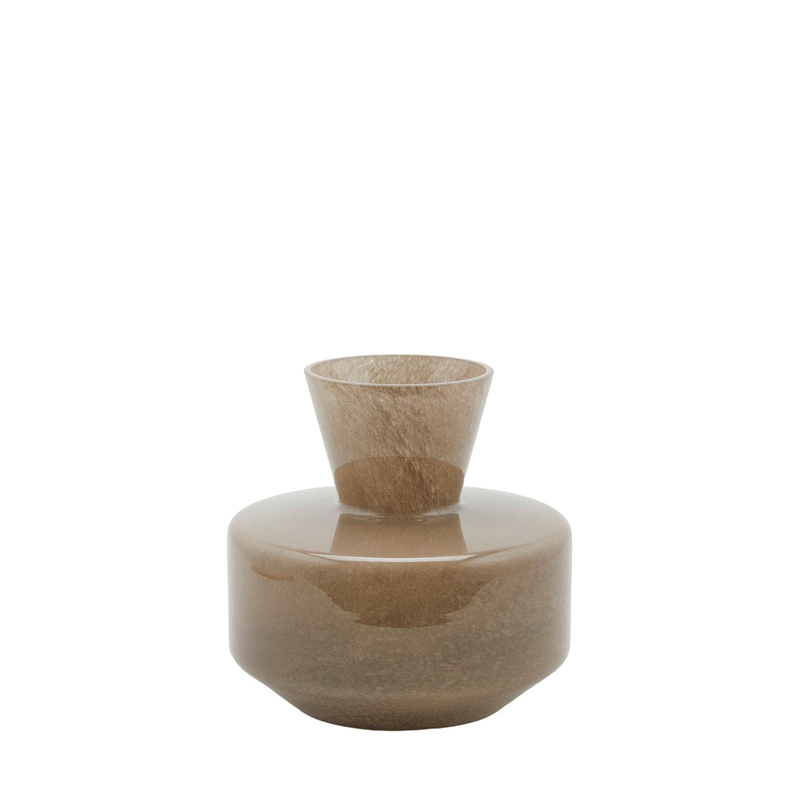 Vaso decorativo natalizio rotondo con collo stretto, color nocciola per interno - 3