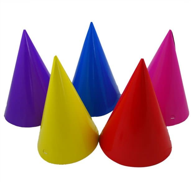 Cappellini tinta unita colorazione assortita per party e compleanni 6 pezzi
