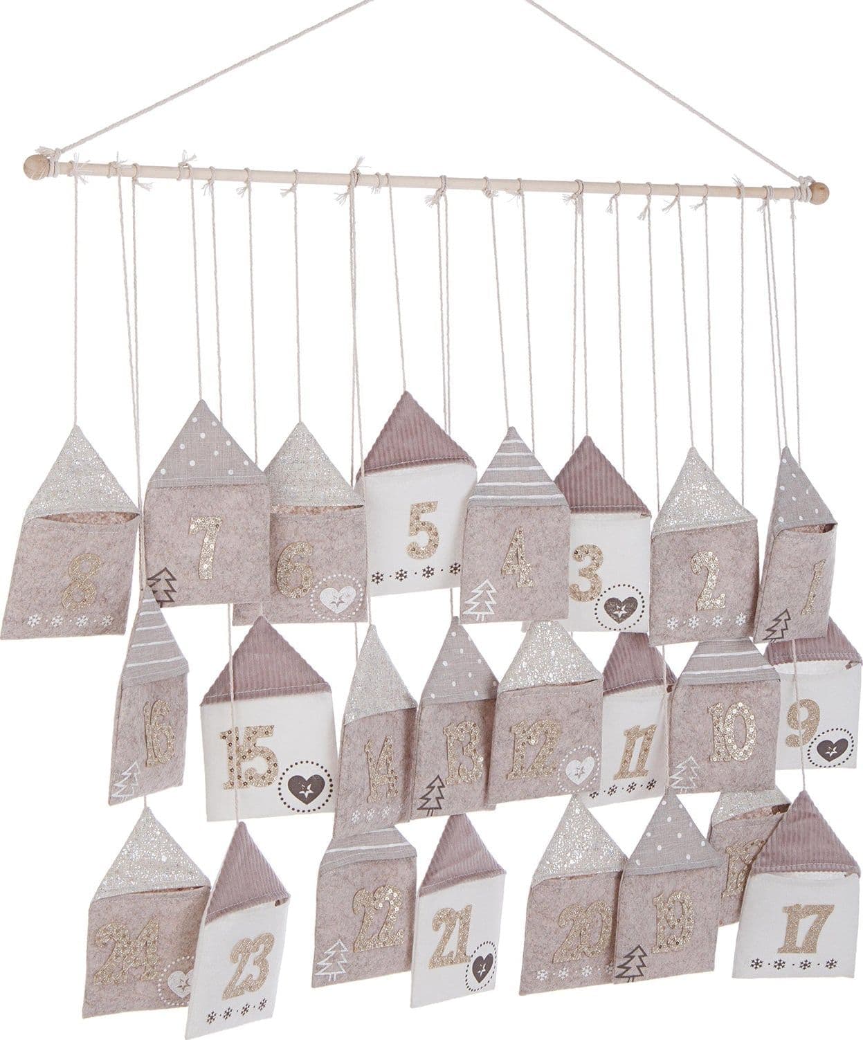 Calendario dell'avvento "Nancy" natalizio decorazione h70 cm - 2