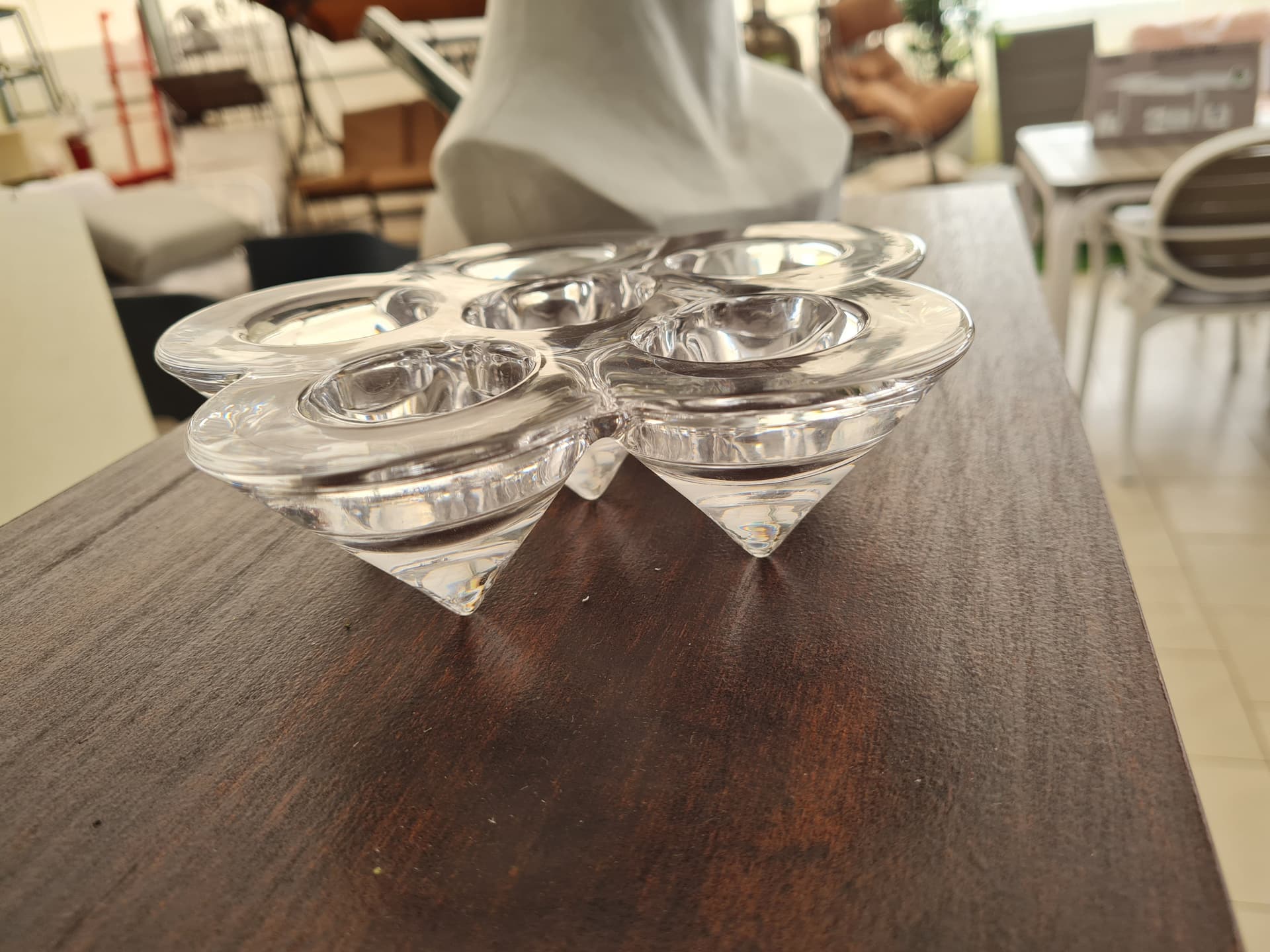 Portacandela con 6 posti in vetro trasparente da 18 cm per interno - 3