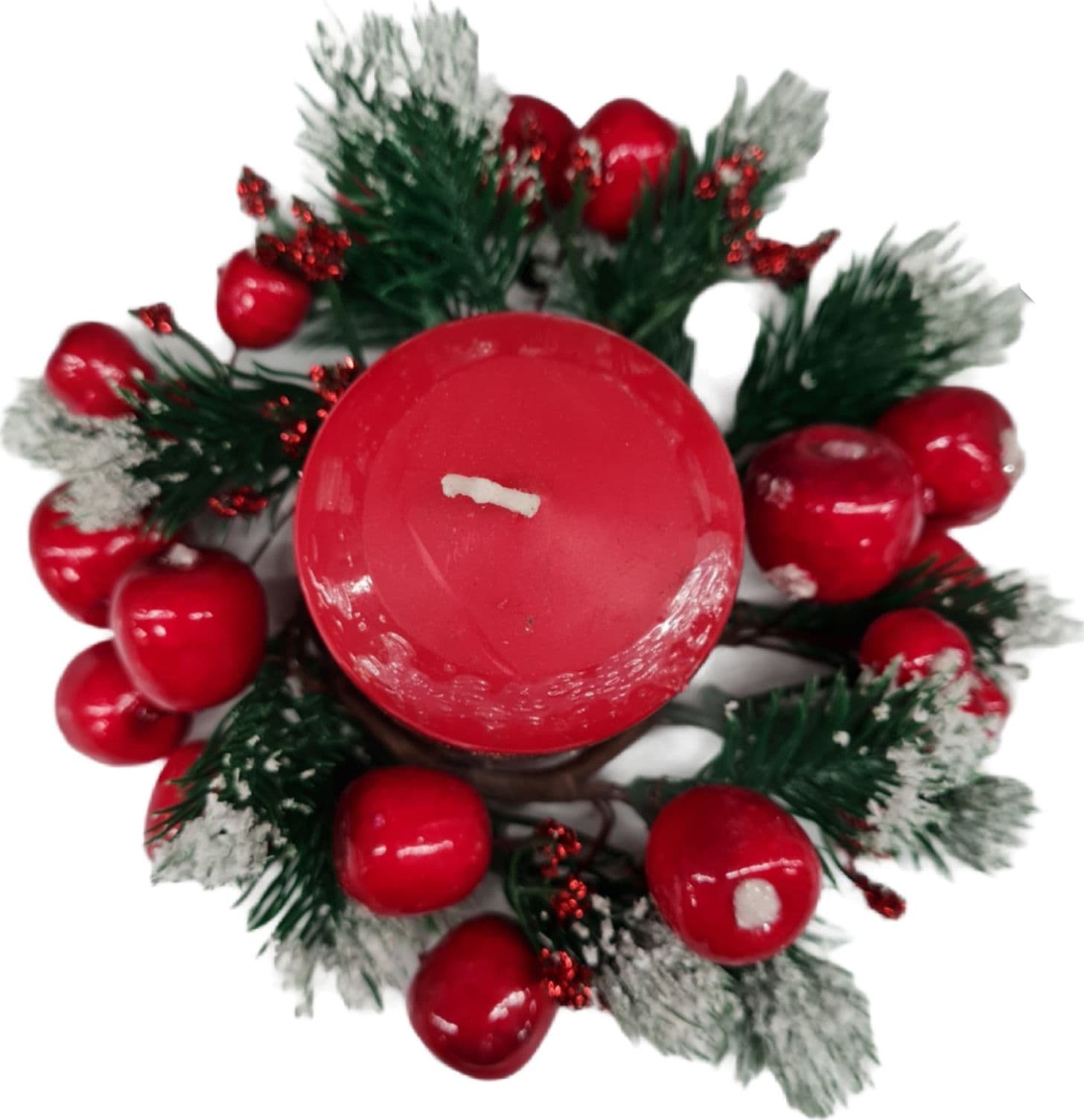 Ghirlanda natalizia corona porta candela decorazione per tavolo da 19 cm - 2