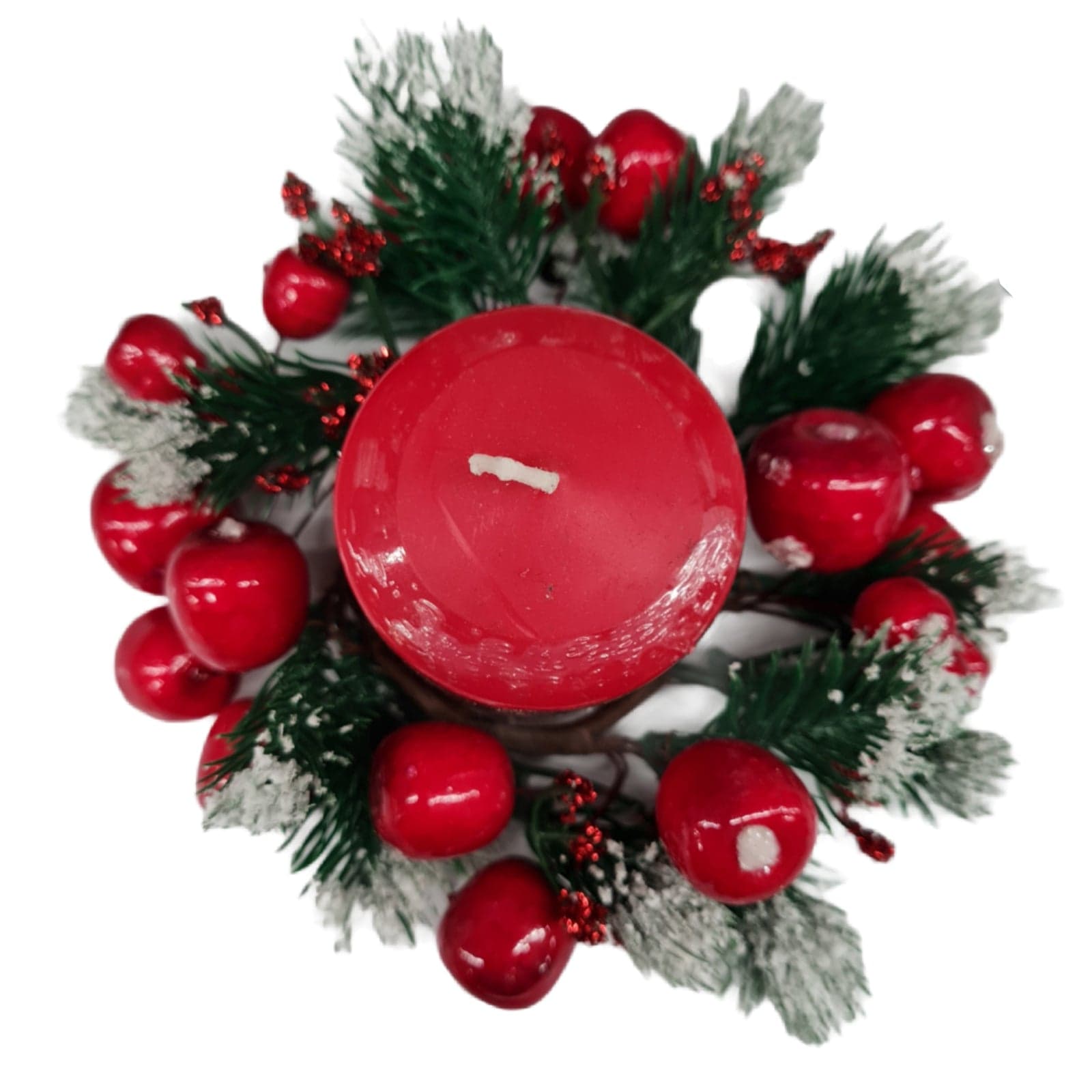 Ghirlanda natalizia corona porta candela decorazione per tavolo da 19 cm - 2