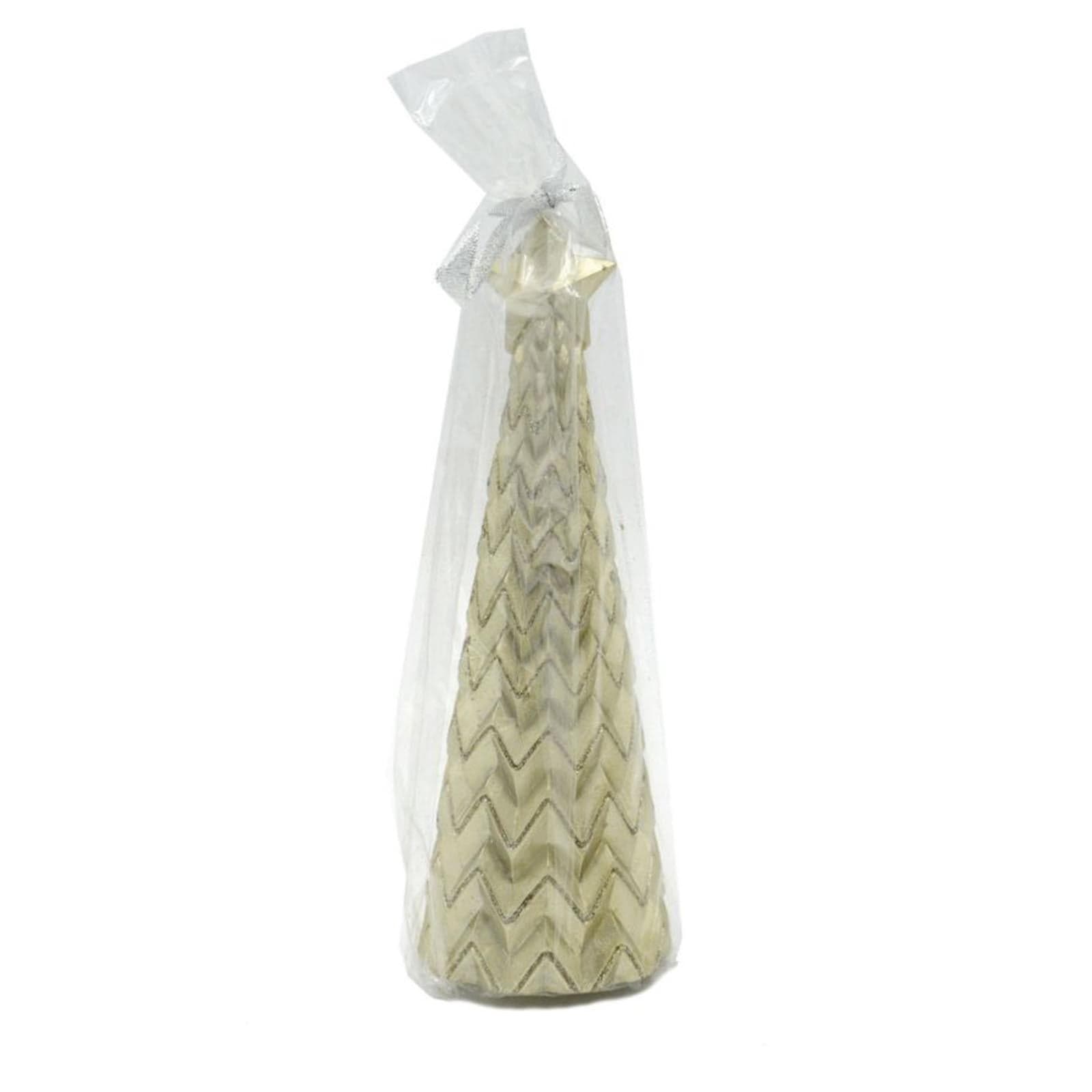 Candela albero cilindro champagne candele h 20 cm decorazione natale natalizia - 2
