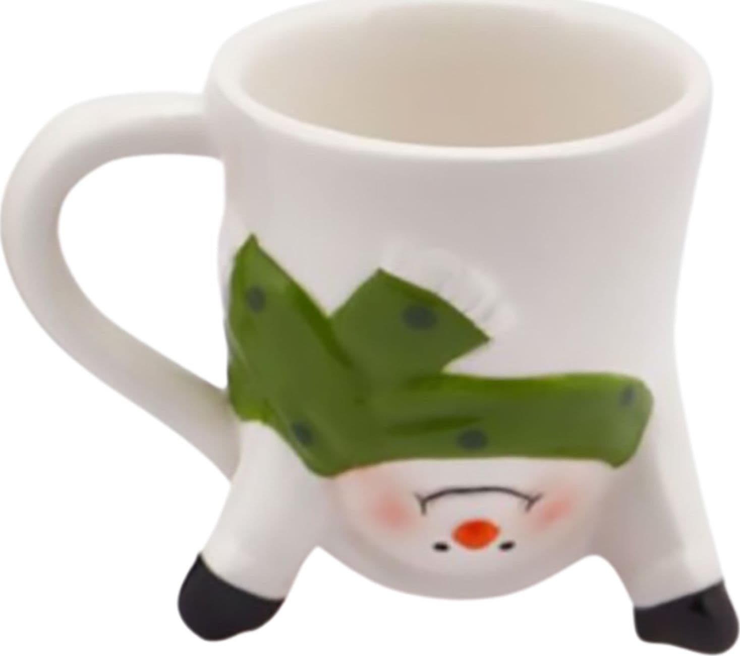Tazza con decorazione "Pupazzo di Natale" con manico Ø 6 x h 7 cm - 3