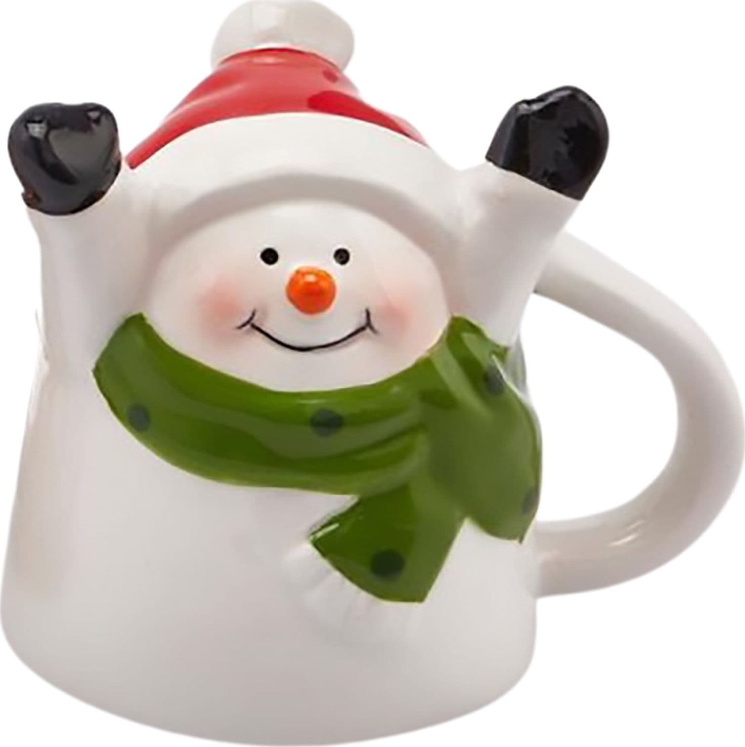 Tazza con decorazione "Pupazzo di Natale" con manico Ø 6 x h 7 cm - 4