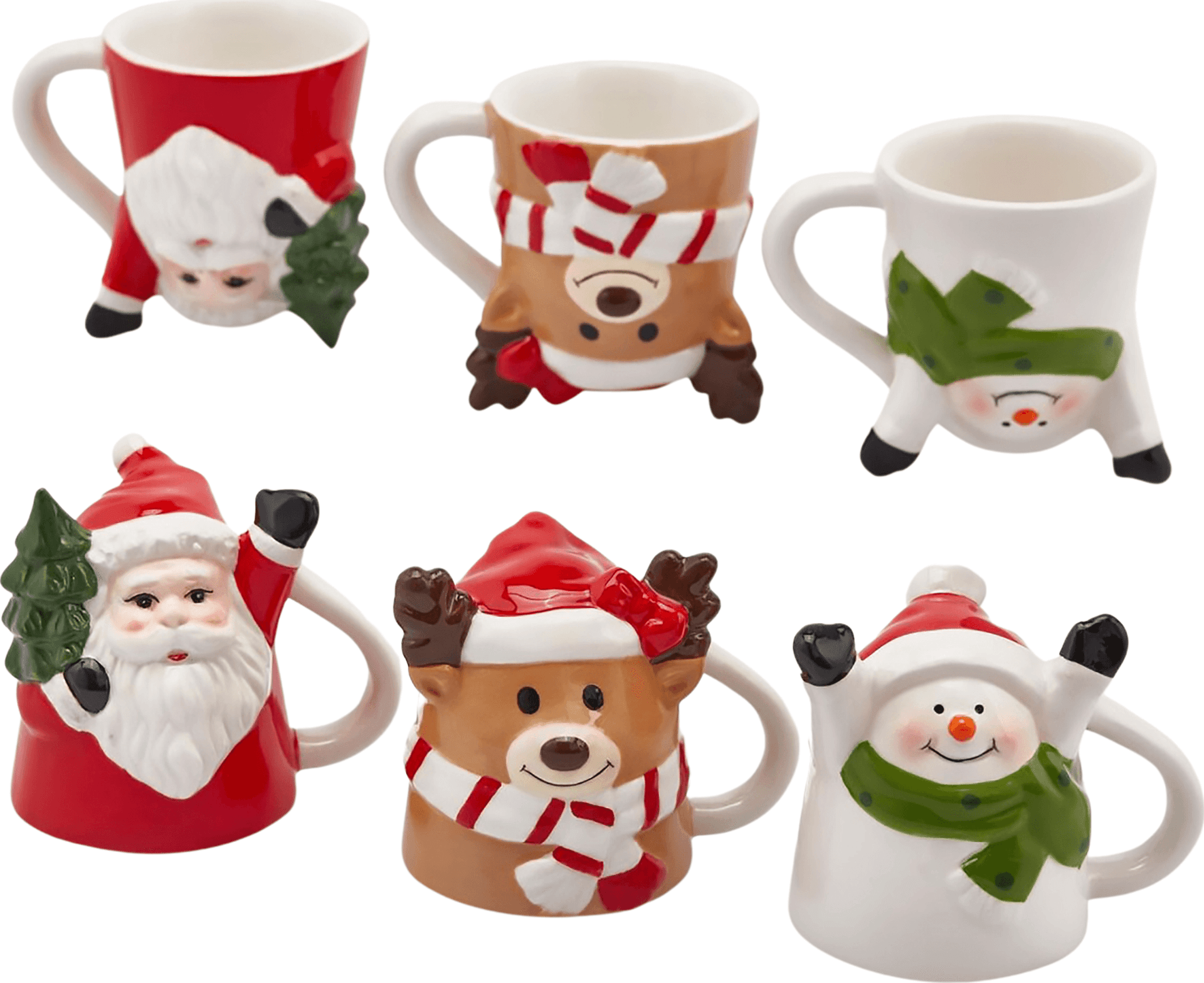 Tazza con decorazione "Pupazzo di Natale" con manico Ø 6 x h 7 cm - 7