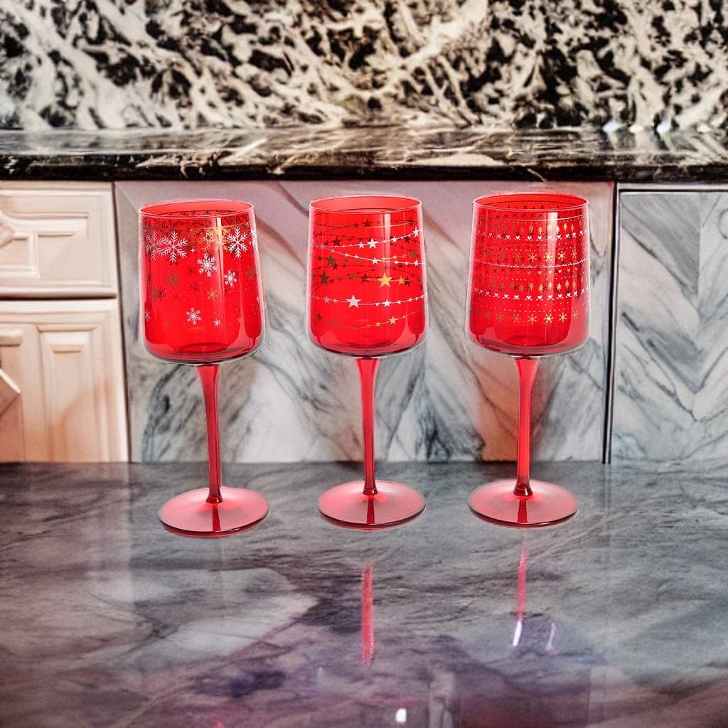 Set da 6 calici in vetro "Elegant Stars" da 320 cL Ø 7 x h 20 cm, decorazione moderna - 4