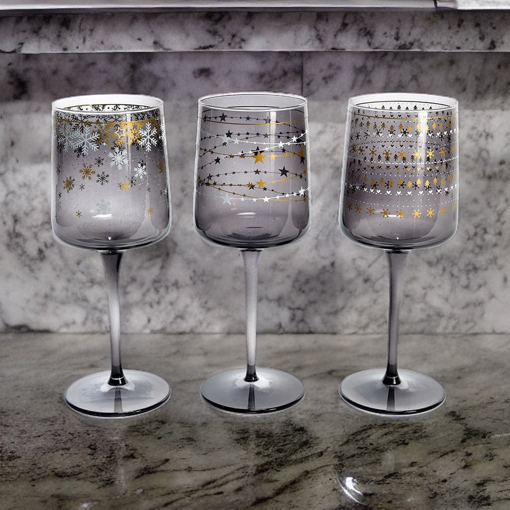Set da 6 calici in vetro "Elegant Stars" da 320 cL Ø 7 x h 20 cm, decorazione moderna - 5