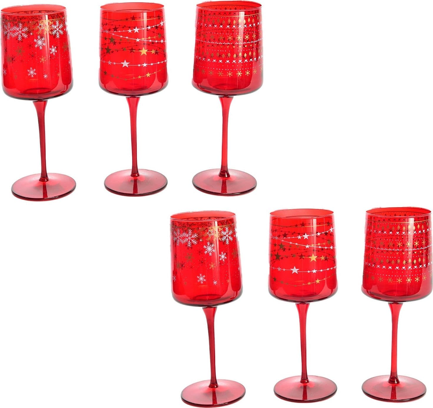 Set da 6 calici in vetro "Elegant Stars" da 320 cL Ø 7 x h 20 cm, decorazione moderna - 7