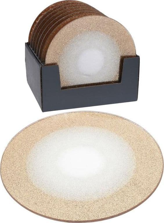Piatto decorato con glitter Oro centrotavola in vetro per tavola natalizia da 20 cm - 2