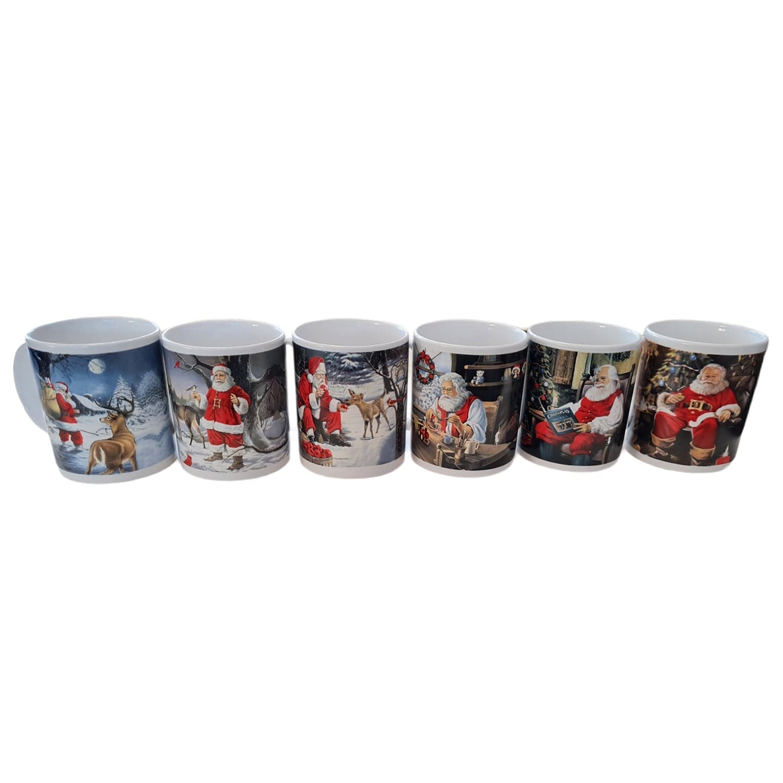 Tazza Natalizia decorata con Babbo natale per cioccolata calda e latte h 9,5 cm - 2