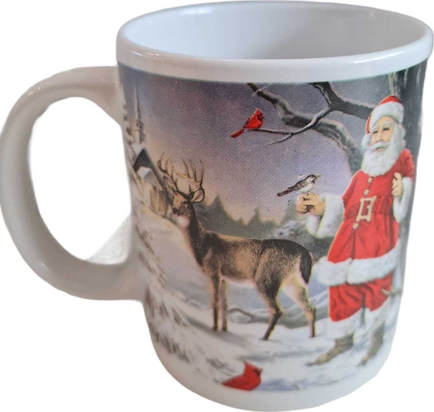 Tazza Natalizia decorata con Babbo natale per cioccolata calda e latte h 9,5 cm - 3
