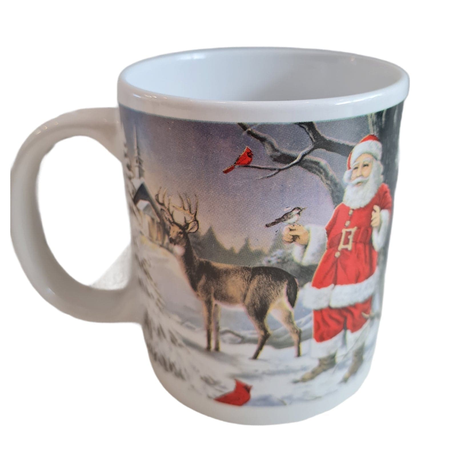 Tazza Natalizia decorata con Babbo natale per cioccolata calda e latte h 9,5 cm - 3