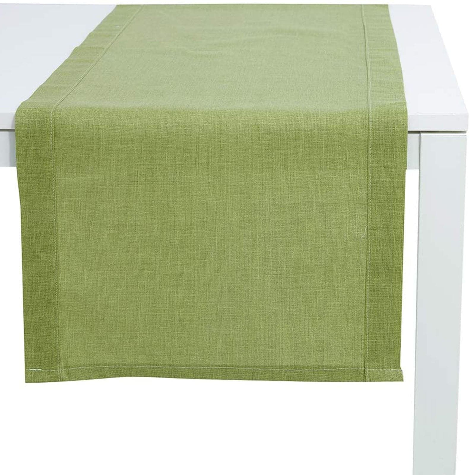 Runner cedro in tessuto idrorepellente Jacquard tinta unita per tavolo da interno ed eterno.