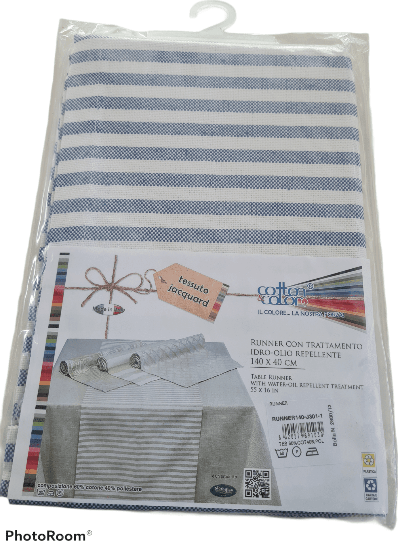 Runner in tessuto idrorepellente Jacquard a fantasia per tavolo da interno ed eterno. - 3