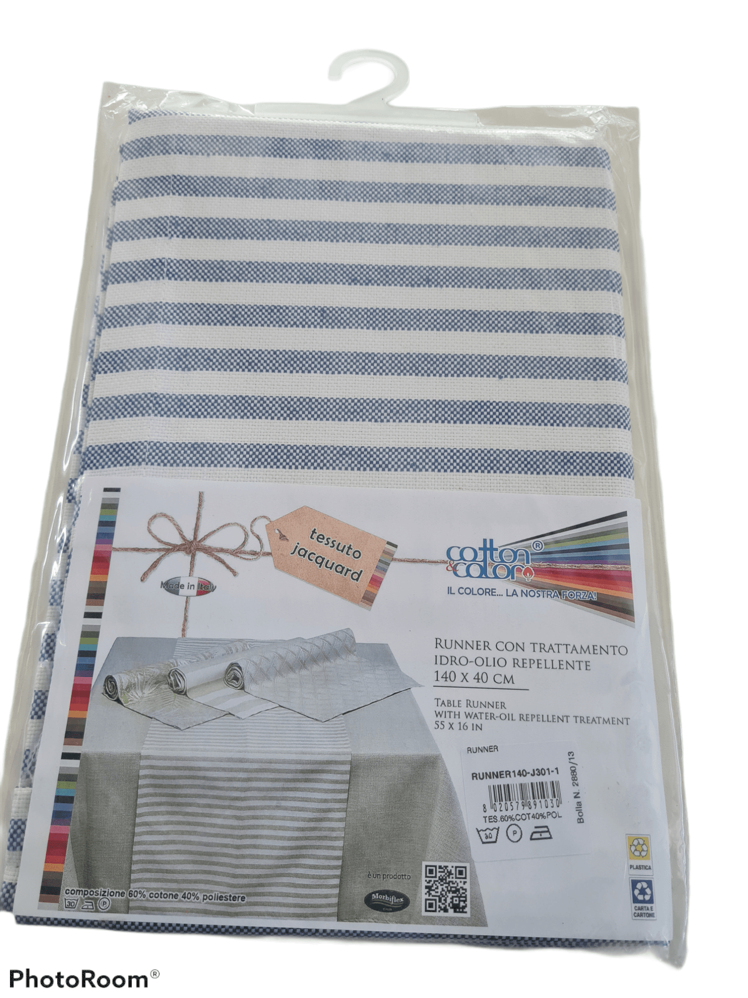 Runner in tessuto idrorepellente Jacquard a fantasia per tavolo da interno ed eterno. - 3