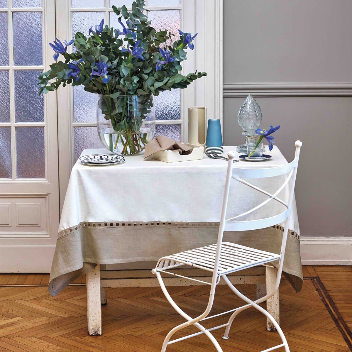 Tovaglia Ikebana idrorepellente in lino e cotone panama elegante - 2