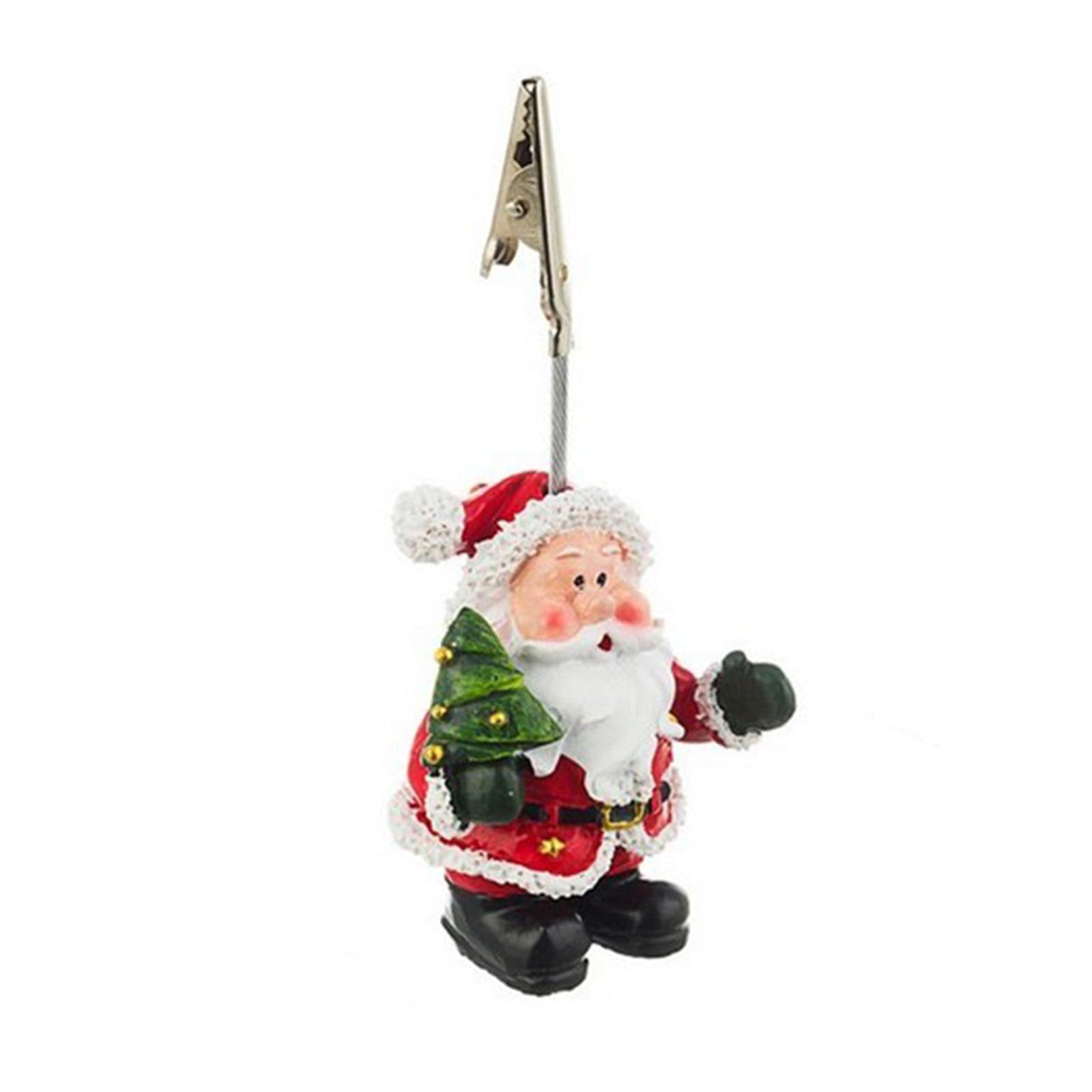 Segnaposto per tavola Natalizia "Babbo Rosso" decorativo per Bigliettini h 11 cm - 2