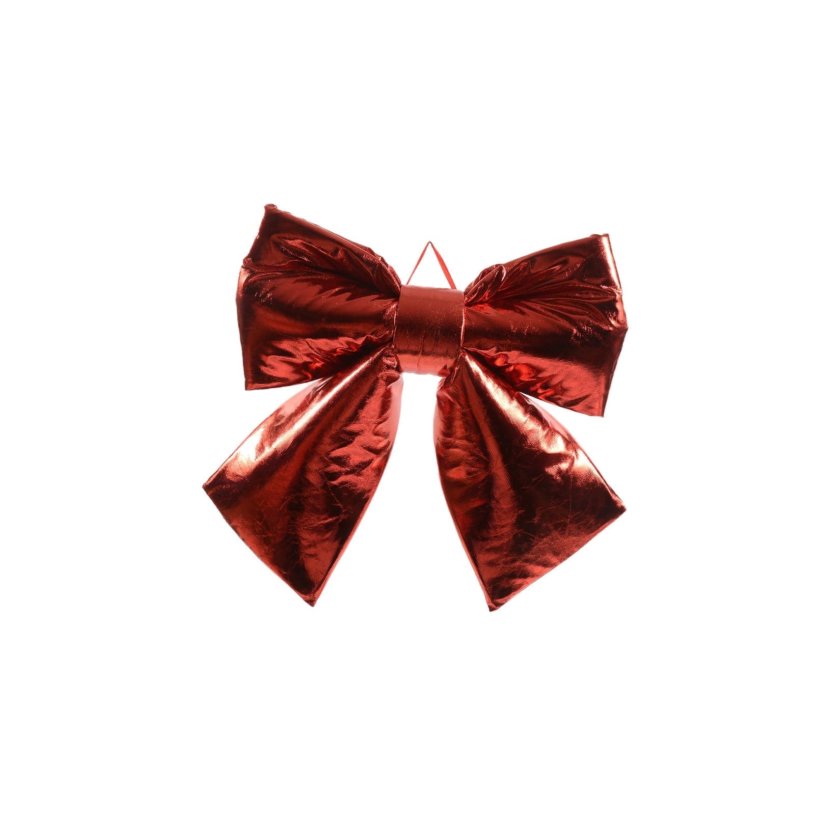 Fiocco Rosso Metallizzato in tessuto decorazione natalizia per albero e ghirlanda dietro porta - 3