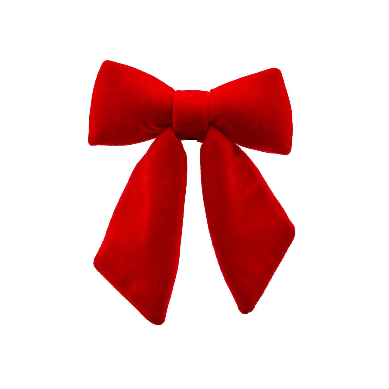 Fiocco in velluto imbottito decorazione natalizia tinta unita per albero di Natale - 3