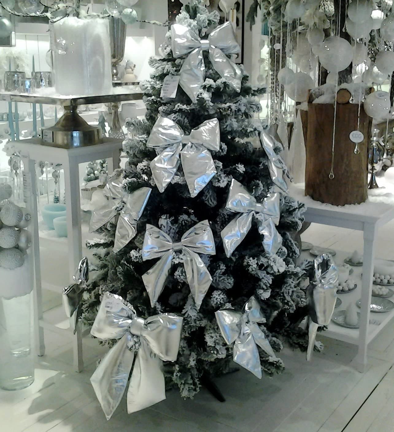 Fiocco Argento imbottito decorazione natalizia per albero e ghirlanda dietro porta 30 cm - 3