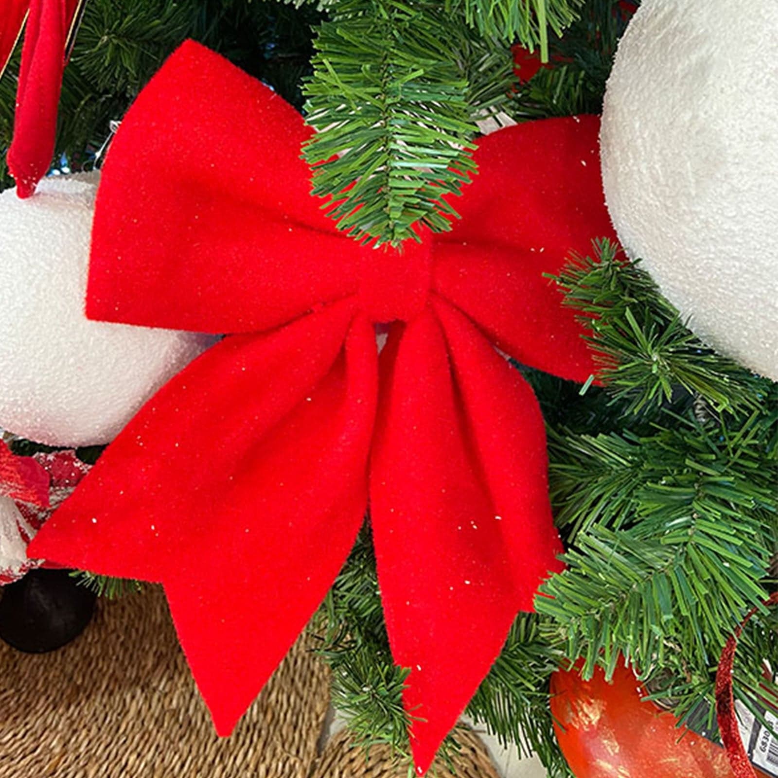 Fiocco Rosso in velluto decorazione natalizia per albero e ghirlanda - 2