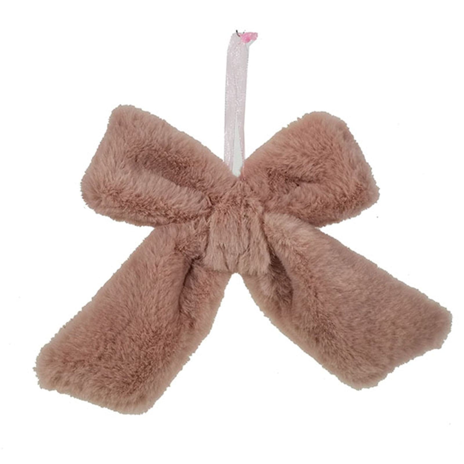 Fiocco effetto peluche imbottito decorazione natalizia per albero e ghirlanda - 3