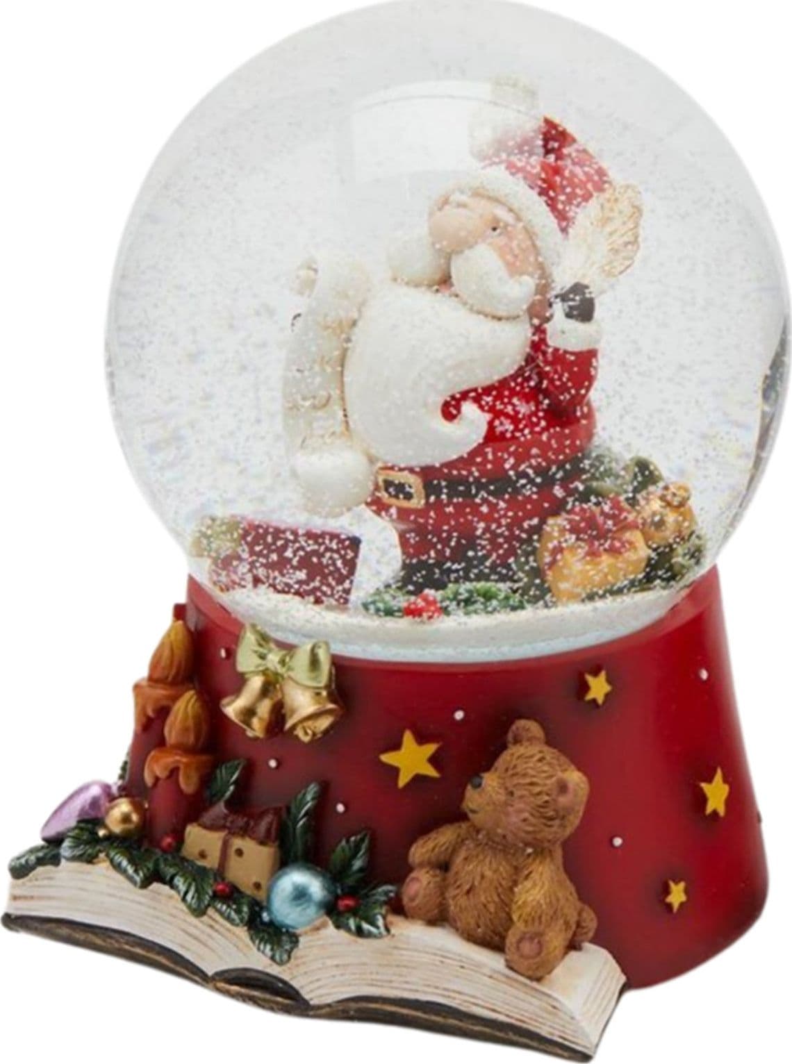 Sfera di vetro con acqua, carillon natalizio con Babbo Natale da Ø 10 x h 15 cm - 2