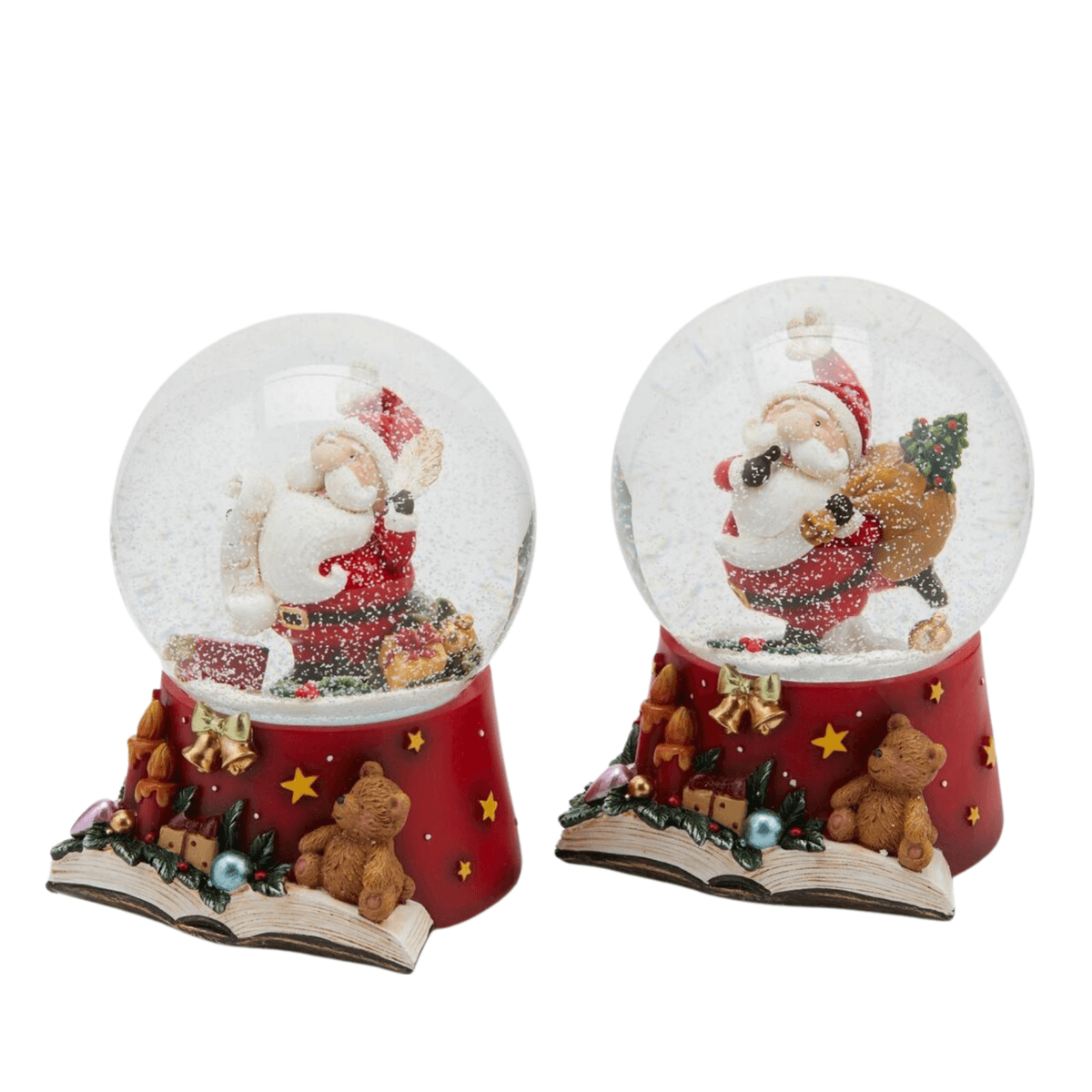 Sfera di vetro con acqua, carillon natalizio con Babbo Natale da Ø 10 x h 15 cm - 3