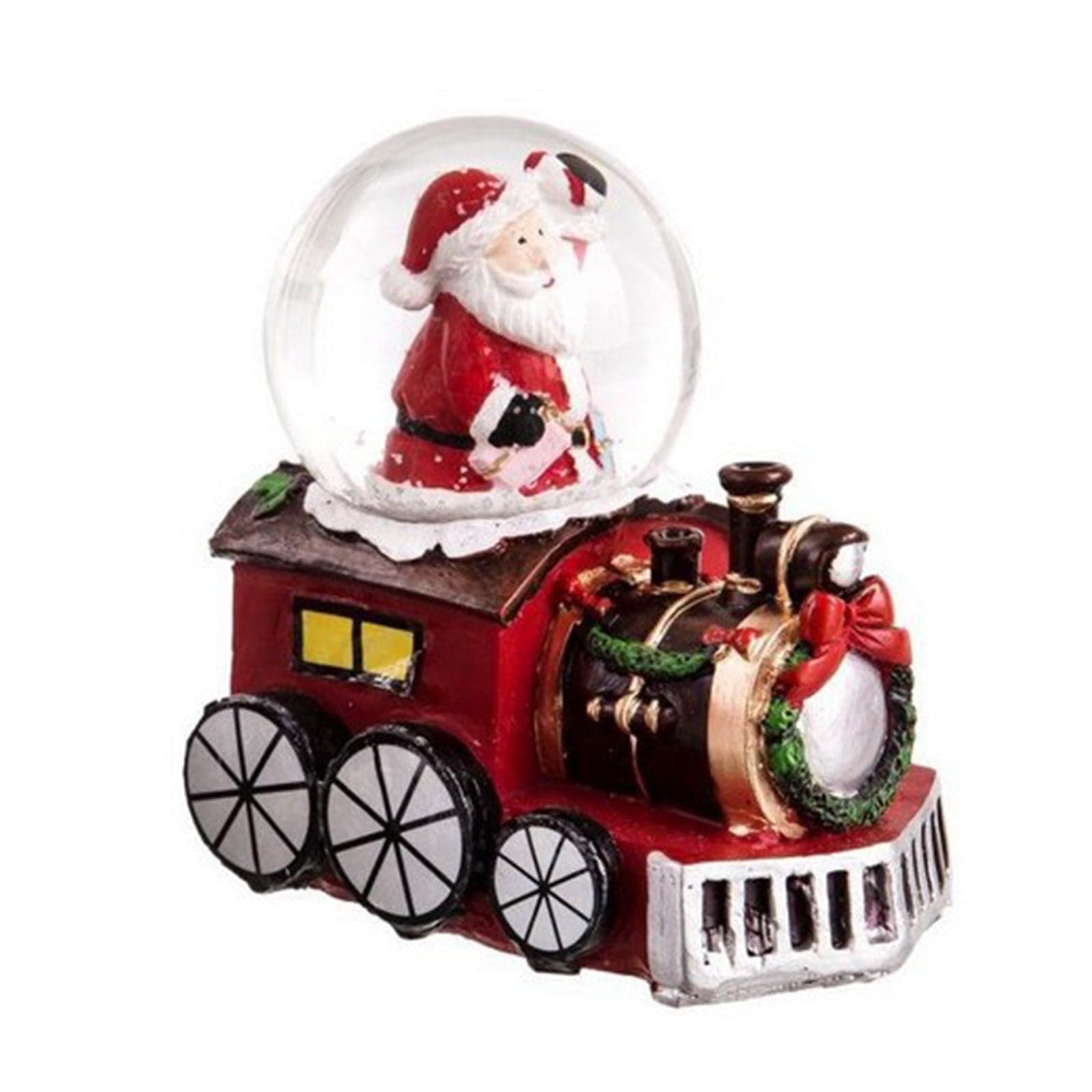 Palle di neve con Trenino rosso, decorazione e giocattolo di Natale, 7,5 x 5 x h 8 cm , set da 3 pezzi - 2