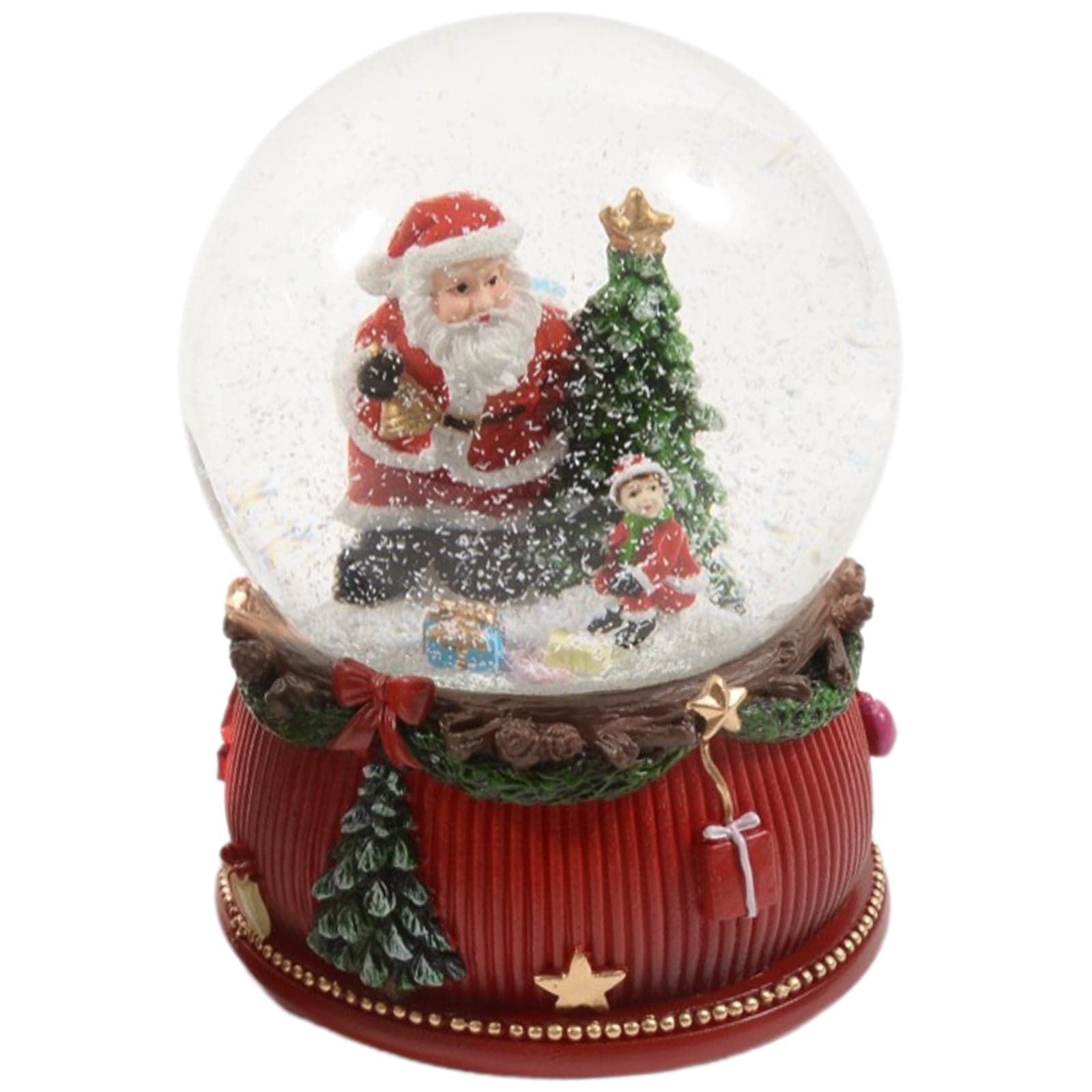 Palla di Neve con Carillon, colore rosso e bianco da 10 x 10 x h 14 cm - 3