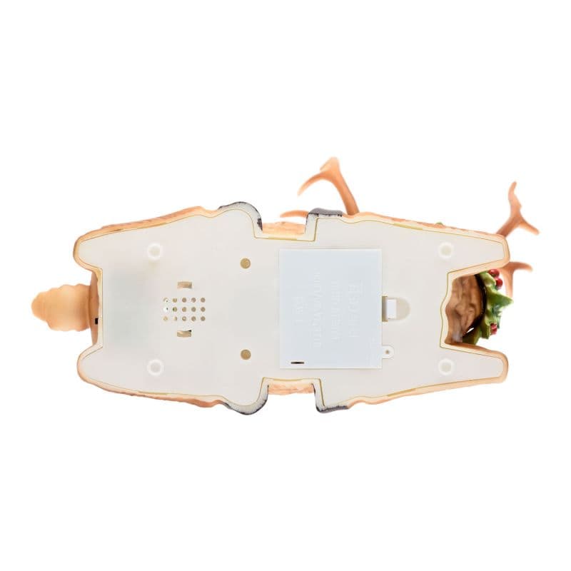 Renna natalizia con glitter led in plastica con pupazzi di neve decorazione per interno h 26 cm - 4
