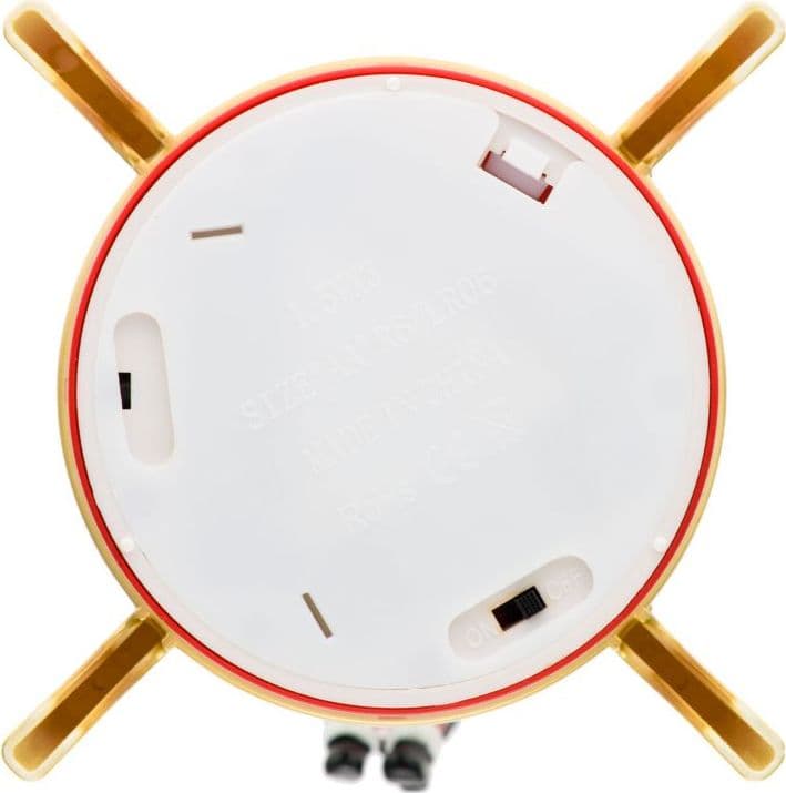 Razzo natalizio con glitter led in plastica con Babbo astronauta decorazione per interno h 27,5 cm - 3