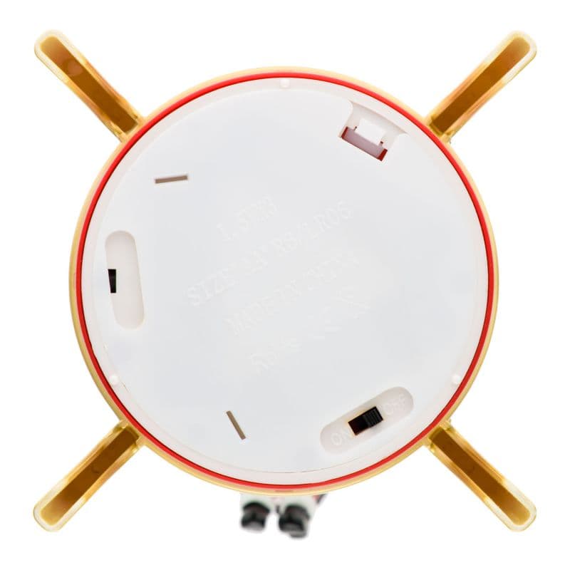 Razzo natalizio con glitter led in plastica con Babbo astronauta decorazione per interno h 27,5 cm - 3