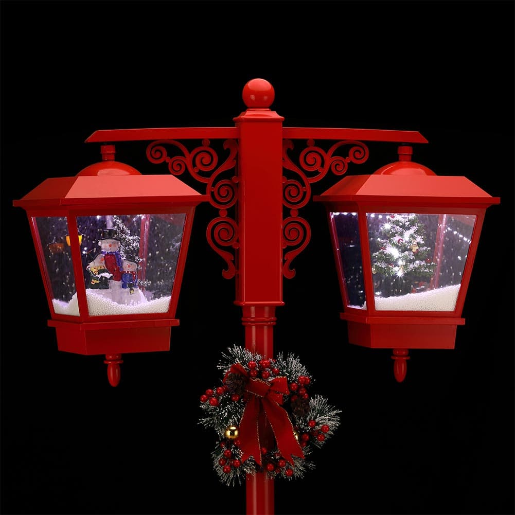 Lampione doppia lanterna decorazione natalizia da interno ed esterno h 188 cm - 5