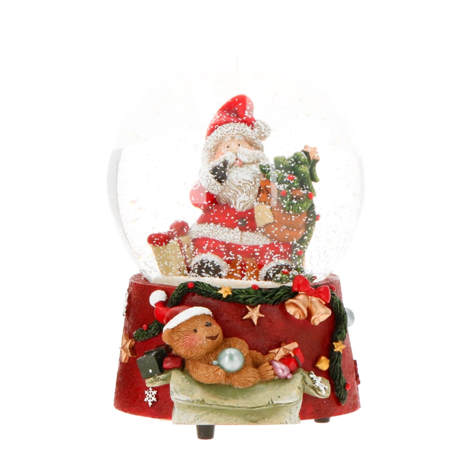 Sfera di cristallo natalizia con Babbo Natale decorazione per interno h15 cm - 2