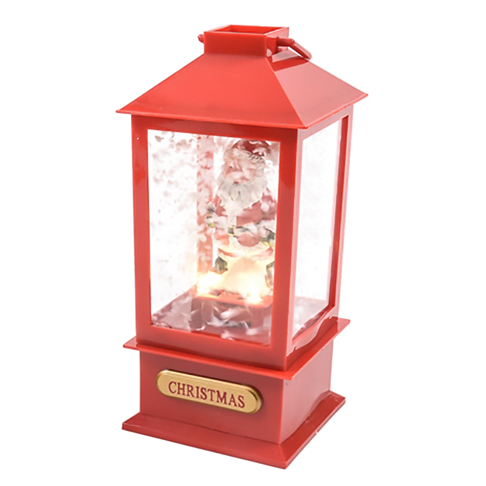 Lanterne luminose color Rosso, decorazione natalizia con musica e luci da 19,5 cm - 3
