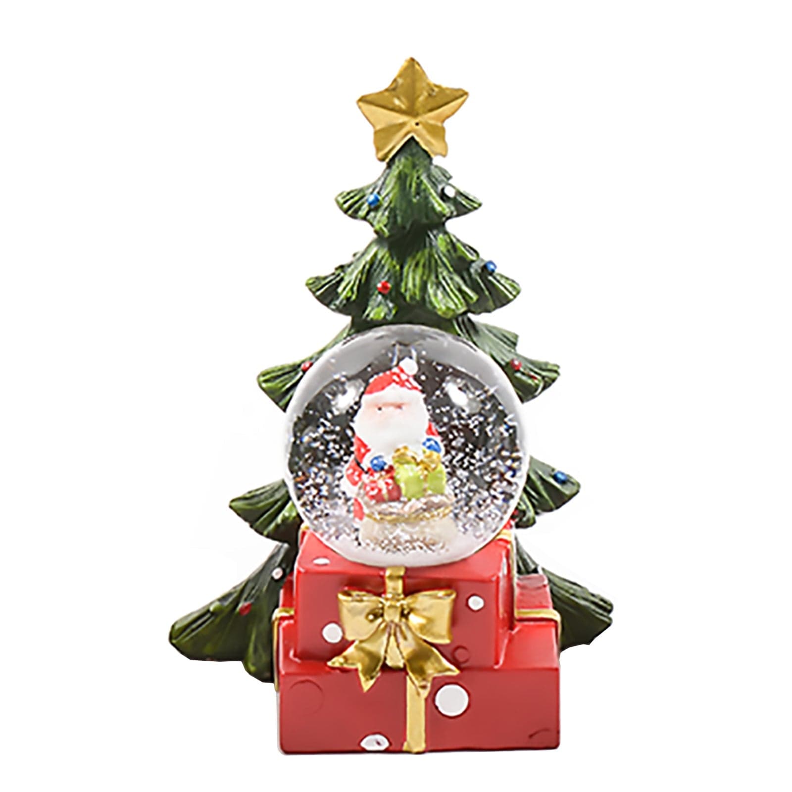 Sfera di cristallo natalizia con luci decorazione in resina da 12 cm - 3