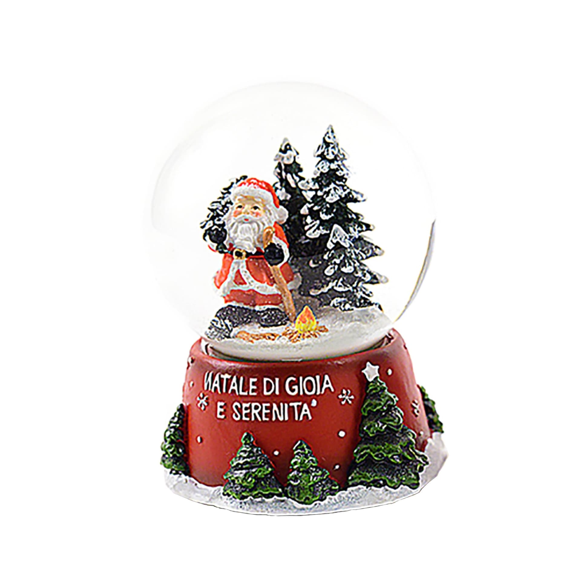 Sfera di cristallo natalizia con Babbo Natale decorazione in resina da 14 cm - 2