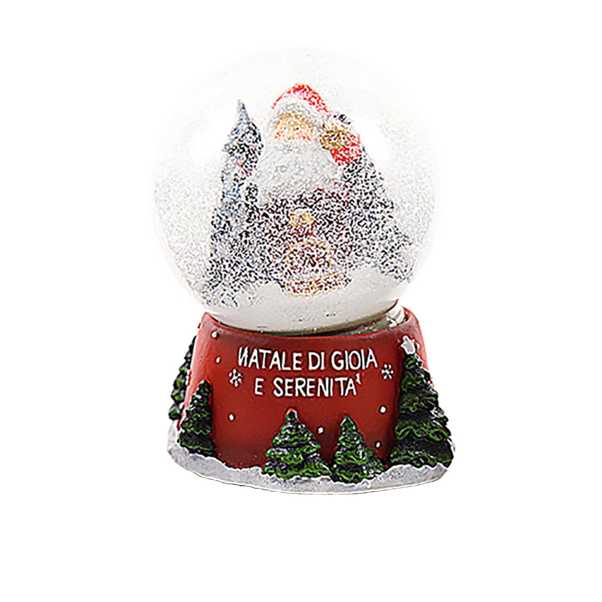 Sfera di cristallo natalizia con Babbo Natale decorazione in resina da 14 cm - 3