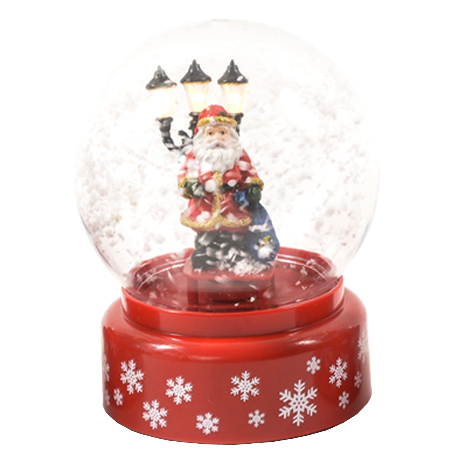 Sfera di plastica natalizia con sensore sonoro e musica, Babbo Natale decorazione ad acqua da 13 cm - 2