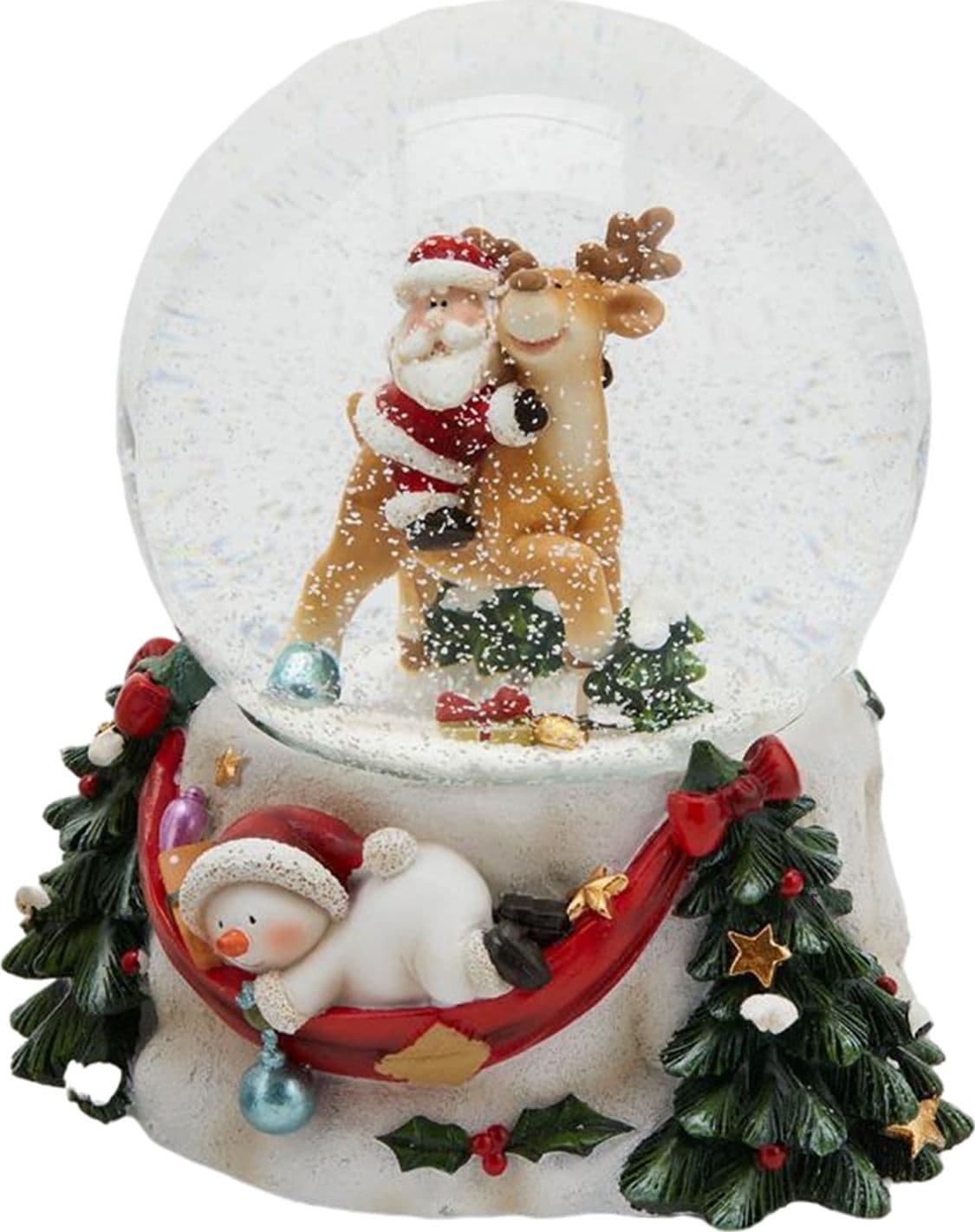 Sfera di cristallo natalizia con Babbo Natale decorazione per interno ad acqua da 10 cm - 2