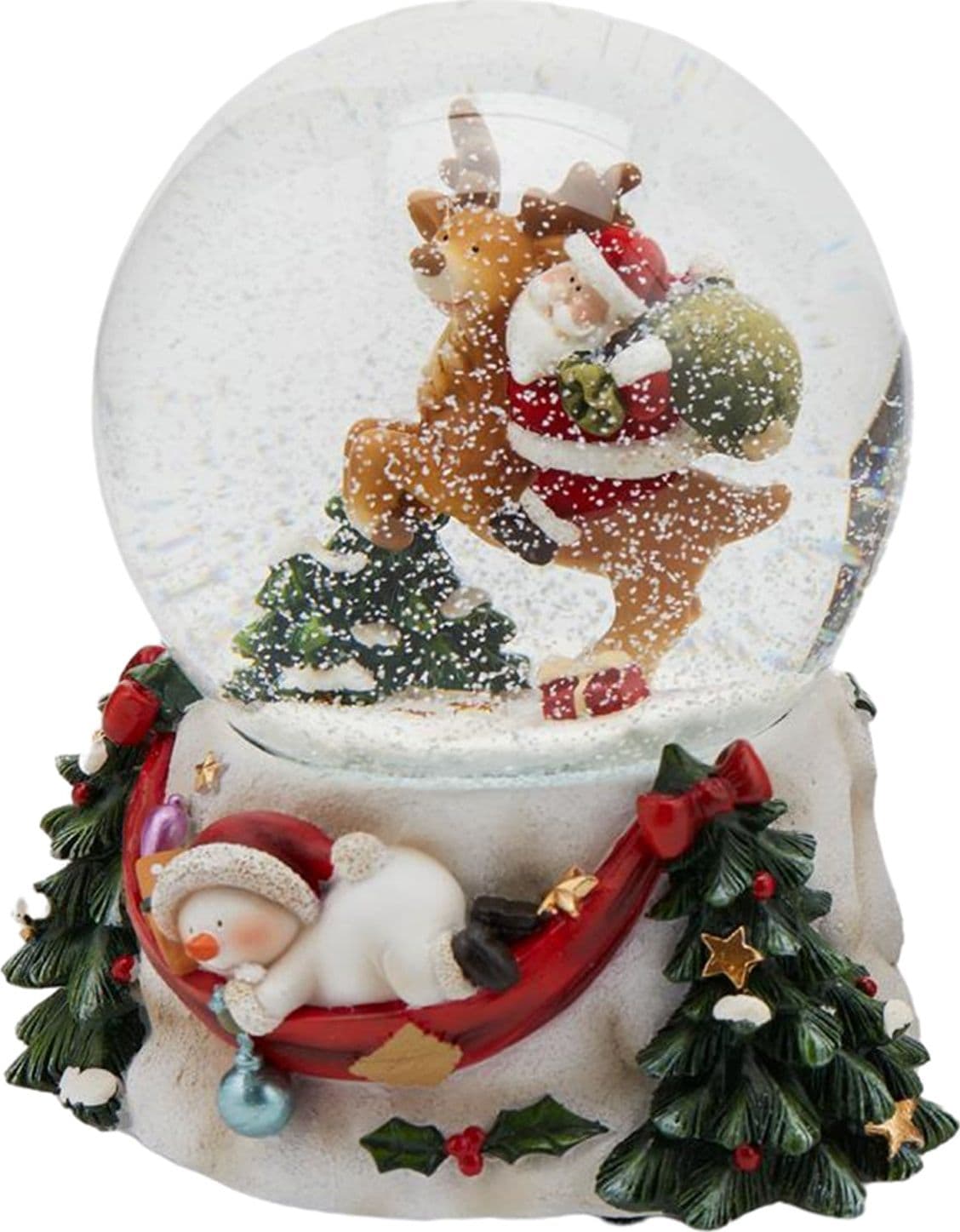 Sfera di cristallo natalizia con Babbo Natale decorazione per interno ad acqua da 10 cm - 3