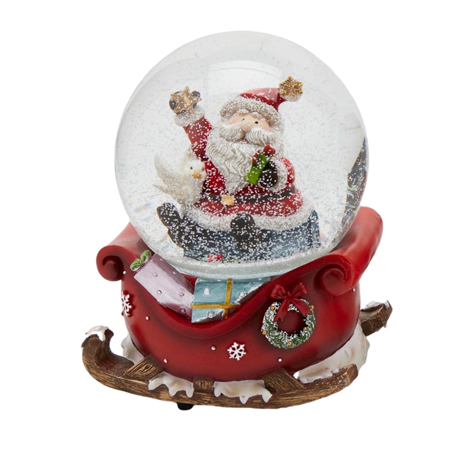 Sfera di cristallo natalizia con Babbo Natale decorazione per interno ad acqua da 10 cm - 2