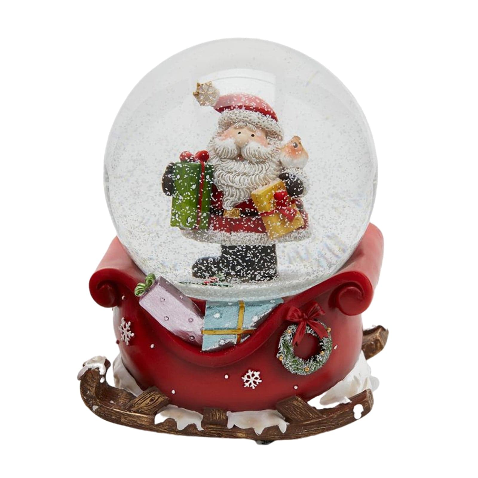 Sfera di cristallo natalizia con Babbo Natale decorazione per interno ad acqua da 10 cm - 3