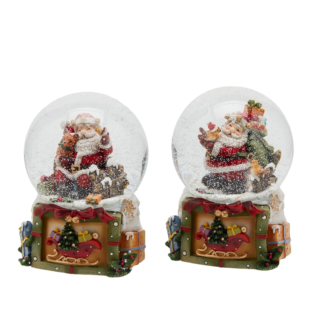 Sfera di cristallo natalizia con Babbo Natale decorazione per interno ad acqua da 10 cm